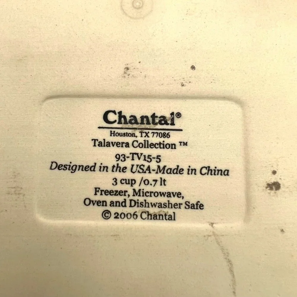 Chantal Talavera Square Baking Dish Collection Blue 2006 Pottery Scalloped Edge